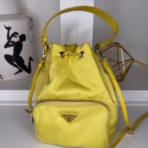 Yellow Prada tote bag hardly worn.